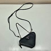 Prada Saffiano Leather Mini Pouch Black 15x10x5cm - 4