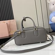 Miu Miu Arcadie Bag Grey Leather 27x9x12cm - 5