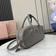 Miu Miu Arcadie Bag Grey Leather 27x9x12cm - 4