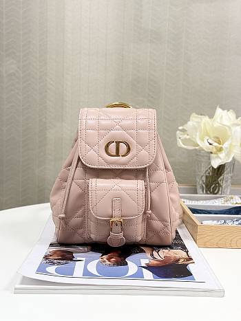 Dior Small Caro Backpack Pink Lambskin 19.5 x 18.5 x 8.5 cm