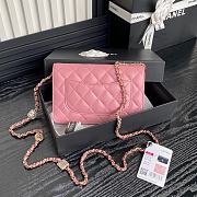 Chanel Wallet Chain Woc Pink Lambskin 19cm - 2