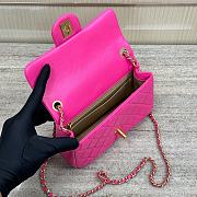 Chanel Flap Bag Neon Pink Bell 20x13x7cm - 3