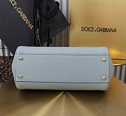 Dolce & Gabbana Medium Sicily Handbag Dauphine Blue 25x20x12cm - 5