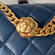 Chanel Flap Bag Blue Flower Gold Lambskin 20x13x7cm - 3