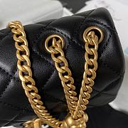 Chanel Mini Flap Bag Camellia Lambskin Black Gold 18x13x7cm - 3