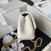 Chanel Mini Flap Bag Camellia Lambskin White Gold 18x13x7cm - 6