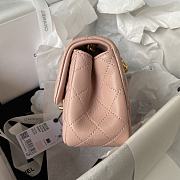 Chanel Mini Flap Bag Camellia Lambskin Pink Gold 18x13x7cm - 6