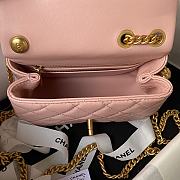 Chanel Mini Flap Bag Camellia Lambskin Pink Gold 18x13x7cm - 2