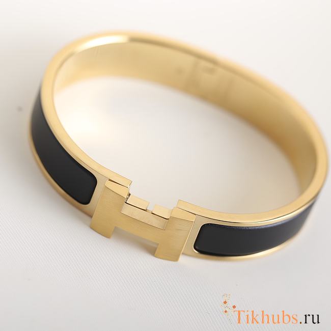 Hermes Clic Clac H Black Gold Bracelet - 1