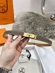 Hermes Kelly 18 Gold Hardware Grey Belt - 1