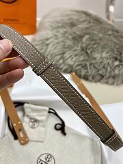 Hermes Kelly 18 Gold Hardware Grey Belt - 3