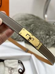 Hermes Kelly 18 Gold Hardware Grey Belt - 2