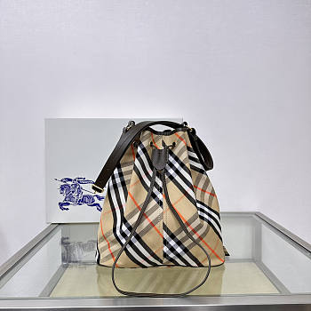 Burberry Medium Check Drawstring Pouch​ 27.5x16x29cm