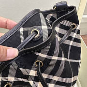 Burberry Medium Check Drawstring Black Pouch​ 27.5x16x29cm - 4