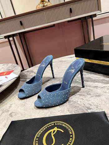 Christian Louboutin Kate 100 Suede Pumps Denim