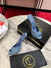 Christian Louboutin Kate 100 Suede Pumps Denim - 2