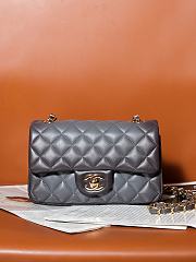 Chanel Classic 11.12 Flap Bag Lambskin Gold Grey 20cm - 1