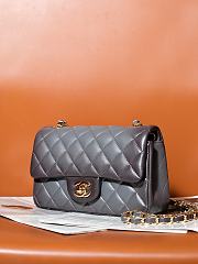 Chanel Classic 11.12 Flap Bag Lambskin Gold Grey 20cm - 4