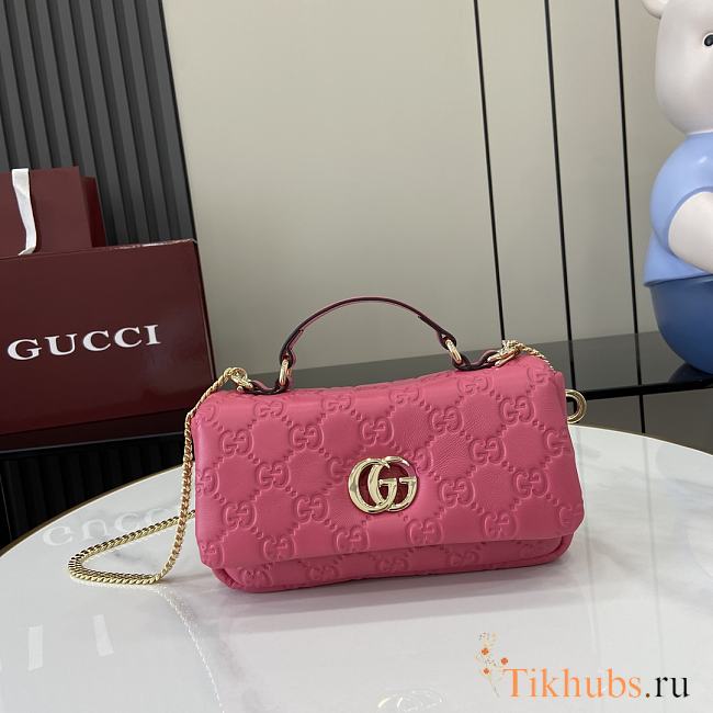 Gucci GG Milano Mini Top Handle Bag Pink 21x12.5x4.5cm - 1