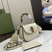 Gucci Bamboo 1947 Mini Top Handle White Bag 17x12x7.5cm - 3