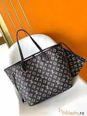 LV Neverfull Buci Box Black MM Bag Size 32 x 28 x 14 cm - 3