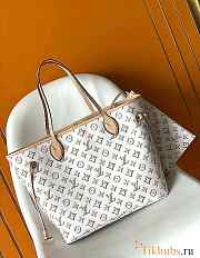 LV Neverfull Buci Box White MM Bag Size 32 x 28 x 14 cm - 4