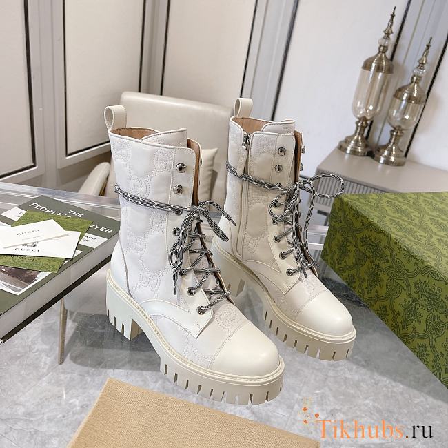 Gucci Leather White Boot - 1