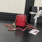 Chanel 24k Vanity Red Lambskin 17cm - 4