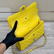 Chanel Medium Flap Bag Yellow Caviar Silver 25cm - 2