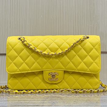 Chanel Medium Flap Bag Yellow Caviar Gold 25cm