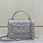 Chanel Top Handle Trendy Grey Lambskin Silver Bag 25cm - 4