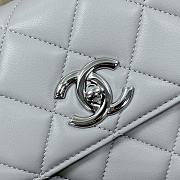 Chanel Top Handle Trendy Grey Lambskin Silver Bag 25cm - 2