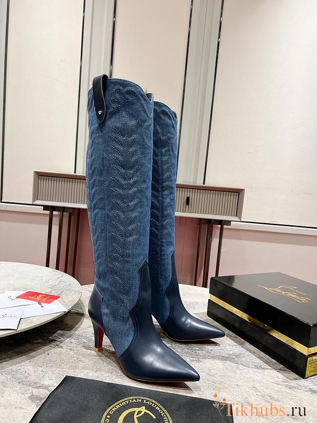 Christian Louboutin Santia Botta 85mm Boots Denim - 1