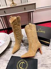 Christian Louboutin Santiabooty 85mm Low Boots Beige - 1