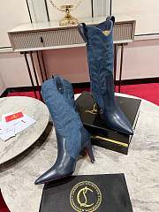 Christian Louboutin Santiabooty 85mm Low Boots Denim - 5