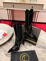 Christian Louboutin Santigag Strass 85mm Low Boots - 3