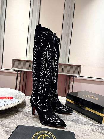 Christian Louboutin Santia Botta Strass 85mm Boots Black