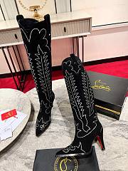 Christian Louboutin Santia Botta Strass 85mm Boots Black - 4