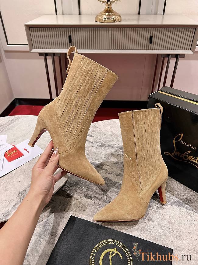 Christian Louboutin Santigag 85mm Low Boots Beige - 1