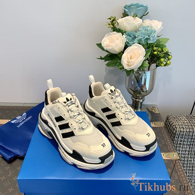 Balenciaga Triple S Adidas White Black Sneaker - 1