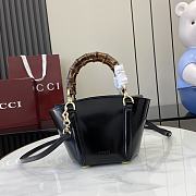 Gucci Mini Bamboo Top Handle Tote Bag Black 16x14x11.5cm - 1