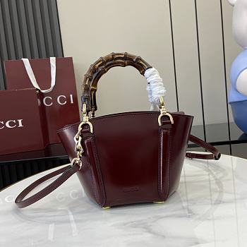 Gucci Mini Bamboo Top Handle Tote Bag Red 16x14x11.5cm