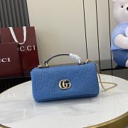 Gucci GG Milano Mini Top Handle Bag Blue 21x12.5x4.5cm - 1