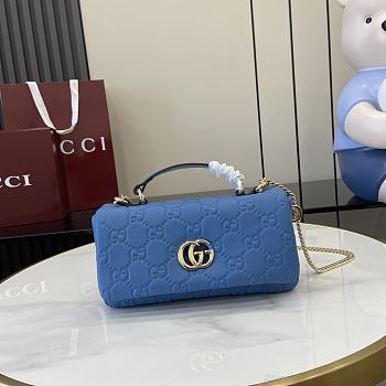 Gucci GG Milano Mini Top Handle Bag Blue 21x12.5x4.5cm