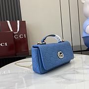 Gucci GG Milano Mini Top Handle Bag Blue 21x12.5x4.5cm - 5