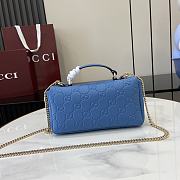 Gucci GG Milano Mini Top Handle Bag Blue 21x12.5x4.5cm - 4