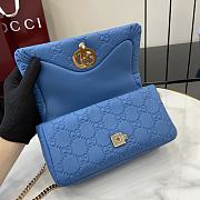 Gucci GG Milano Mini Top Handle Bag Blue 21x12.5x4.5cm - 3