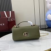 Gucci GG Milano Mini Top Handle Bag Green Leather 21x12.5x4.5cm - 1