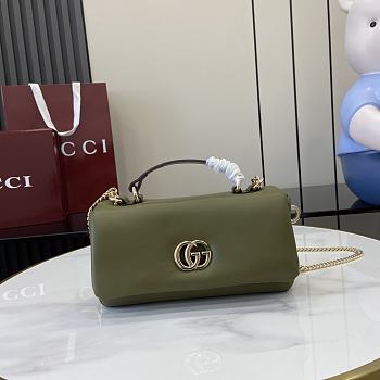 Gucci GG Milano Mini Top Handle Bag Green Leather 21x12.5x4.5cm