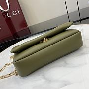 Gucci GG Milano Mini Top Handle Bag Green Leather 21x12.5x4.5cm - 5